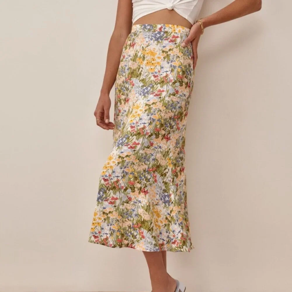 Reformation Bea Skirt In Countryside - Size 0 - Picture 1 of 2